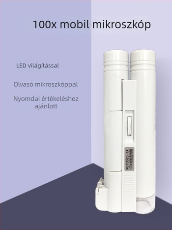 LED világítású nagyító, 100x nagyítás; 120x és 150x nagyítás; magas felbontású textilnyomtatáshoz; pontméret 60