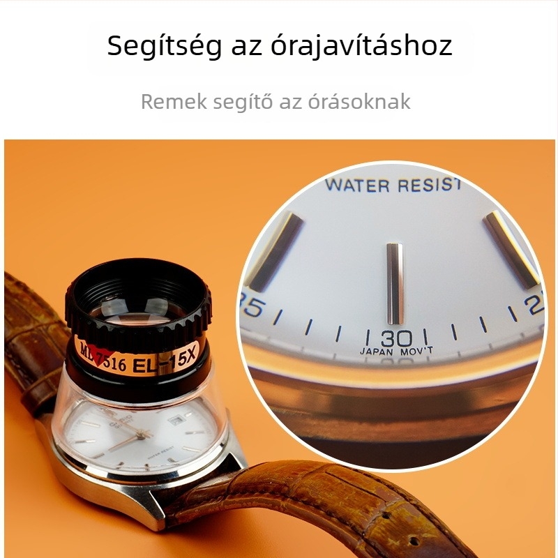 15x hengeres optikai nagyító órajavításhoz, mechanikai karbantartáshoz, érmék és bélyegek értékeléséhez (13097)