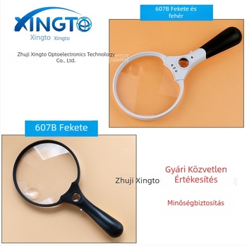 Xingte 137 mm-es lencsés kézi nagyító, 3 LED-es világítással, 3x nagyítás, többfunkciós olvasáshoz és azonosításhoz