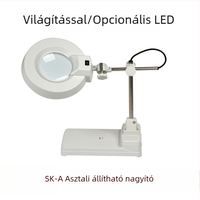 SK-A asztali nagyító, kereszt alakú kerettel, állítható emeléssel, 5x 8x 10x 15x 20x