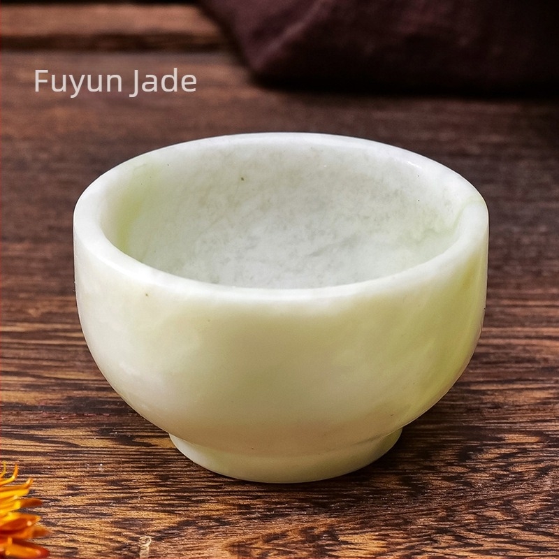 Természetes nyers jadekő teáscsésze, Gongfu kupa, fehér Xiuyu jade boros pohár, teáskészlet