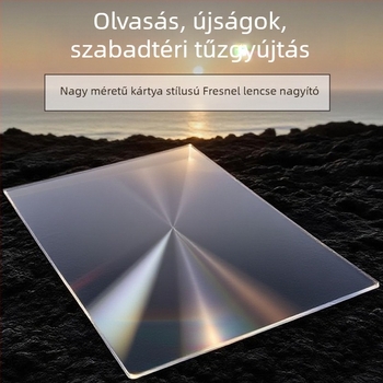 Fresnel lencsés olvasó nagyító, 260×180 mm, nagy könyvjelző kártya, 3× nagyítás