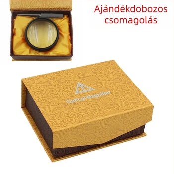 Kézben tartható nagyító 35x, 50 mm optikai üveg, az antik ékszerek, borostyán, gyémánt és jade azonosítására, fém hengerben