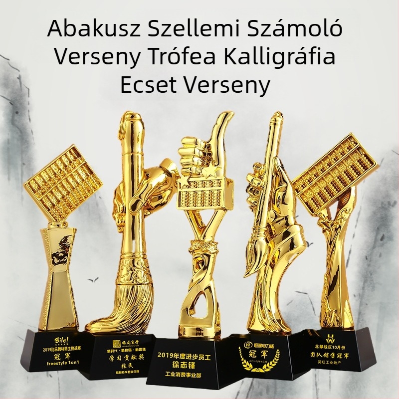 Abakus kristálytroféja gyermekek matematika- és művészeti versenyére (kaligráfia és festés)