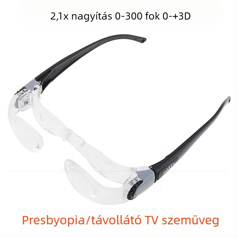 2.1 Szemüveg-stílusú tévé nagyítás és horgász teleszkóp 3D nagy lencsével, állítható 0-300°