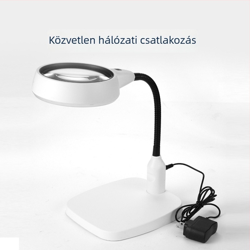 Asztali nagyító 10x-es nagyítással, LED világítással, elektronikai javításokra és mikrogravírozásra PCB-ken.