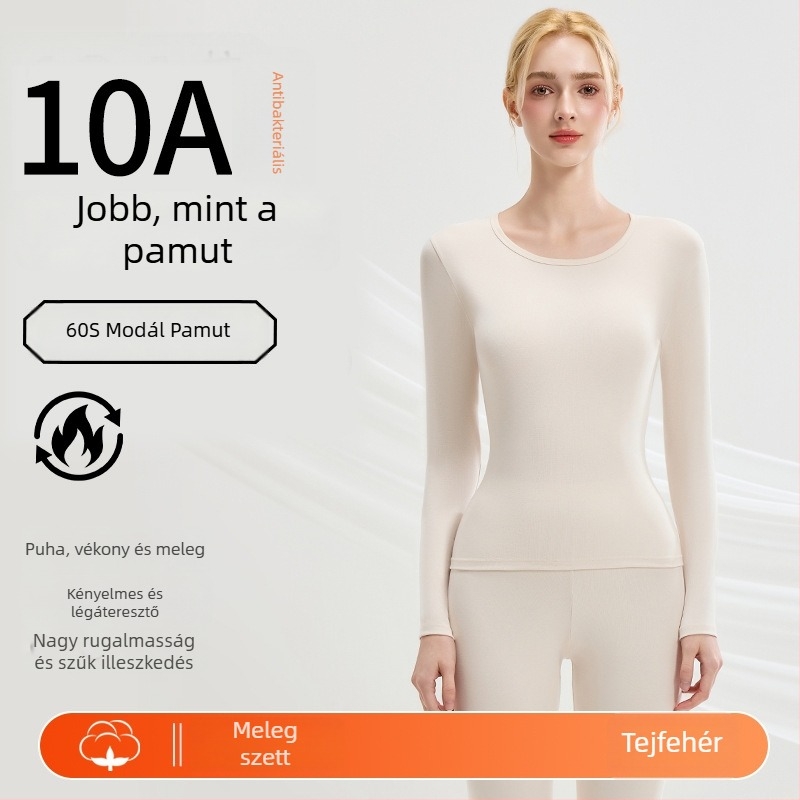 Woodpecker Modal pamut termosz alsó- és felsőruha szett – seamless alapréteg, kerek nyakú felső és hosszú ujjú alsó, meleg fleece belső, őszi-téli