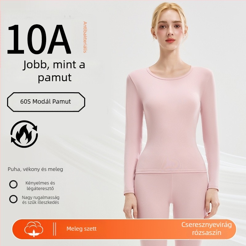 Woodpecker Modal pamut termosz alsó- és felsőruha szett – seamless alapréteg, kerek nyakú felső és hosszú ujjú alsó, meleg fleece belső, őszi-téli