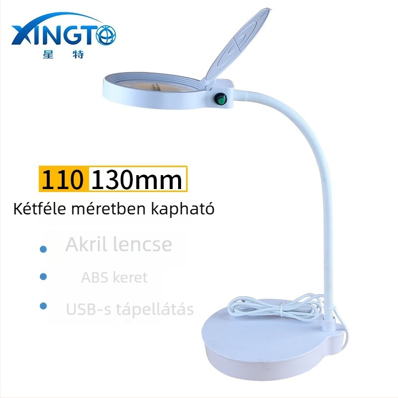 USB-ról tölthető LED asztali nagyító gravírozáshoz és olvasáshoz – rendkívül tiszta optika