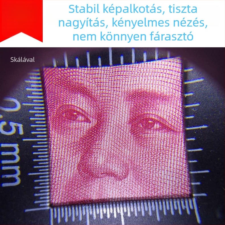 Xingte C920 asztali nagyító 30x nagyítással, 6 LED világítással, pénzellenőrző lámpa és mérési skála