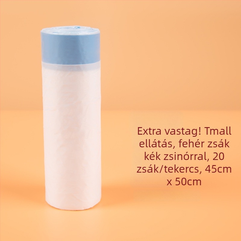 Otthoni használatra készült húzózsinóros, extra vastag, nagy méretű szemeteszsák – fekete konyhai szemeteszsák