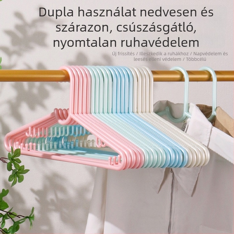 Átlátszó műanyag ruhaakasztó csillogó gyöngyházfényű, csúszásmentes, szárításhoz, nagyméretű, felnőtteknek