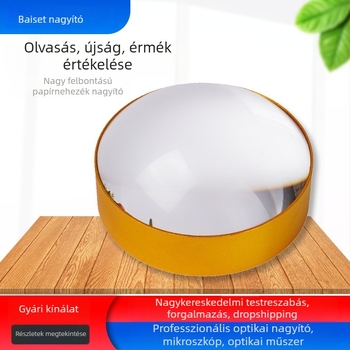 Asztali nagyító kör alakú 6 cm-es optikai lencsével a könyvek és újságok olvasásához.