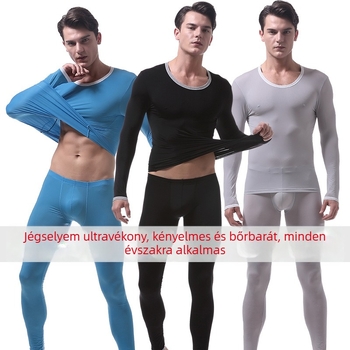 Férfi ultra vékony jégselyem termo szett hosszú ujjú felsővel és nadrággal, VS007QTZ