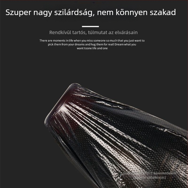 Vastagított közepes és nagy méretű szemeteszacskók, 60×80 cm, fekete, tekercses csomagolás – szállodák, otthonok és kereskedelmi felhasználás.