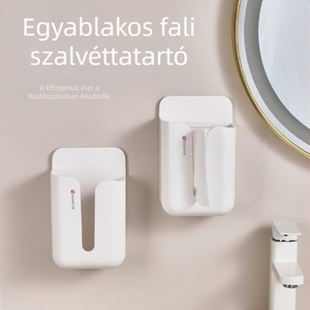 Ring Silver Papírzsepi doboz, falra szerelhető, fúrás nélkül, modern otthoni tároló – nappaliba és konyhába