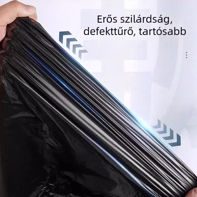 Otthoni szemeteszsákok, vastagított kivitel, gazdaságos csomag, irodai használatra, mellény-stílus, fekete, nagy méret, konyhai használatra, 100 darab