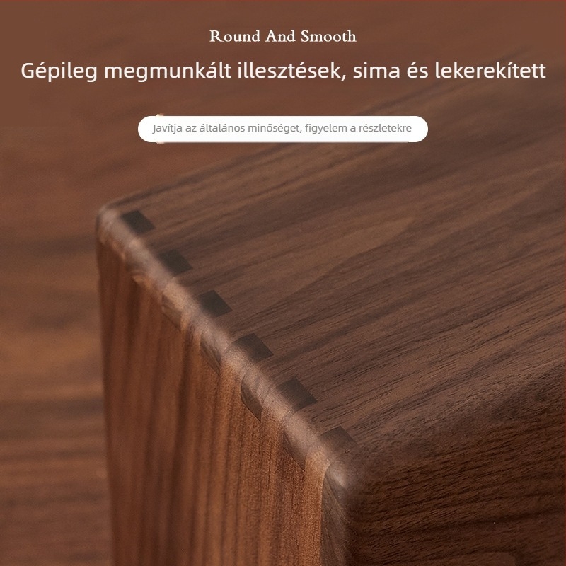Diófából készült papírzsebkendő-doboz – skandináv minimalist stílus nappalira és hálószobába