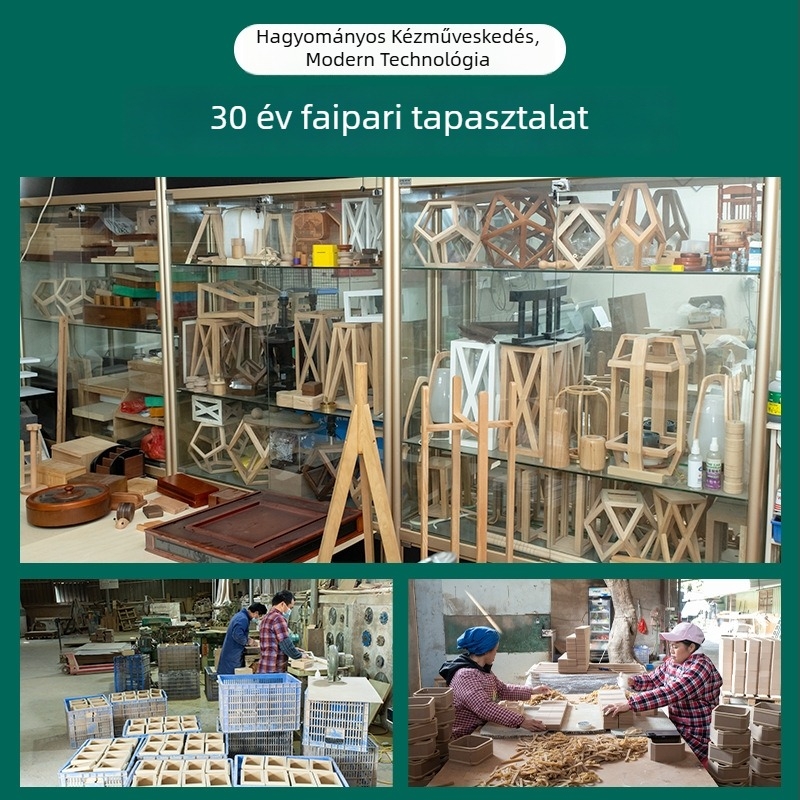 Tömörfa szalvétatartó távirányítóval és asztali rendszerezővel