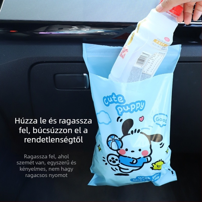 Cartoon mintázatú, tapadó szemetes zsák az asztalhoz – diákoknak, kollégiumba, irodába és autóba