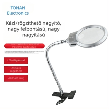 MG15122-2B LED-es olvasó nagyító, clip-on kivitel – kézben tartható és asztali használathoz