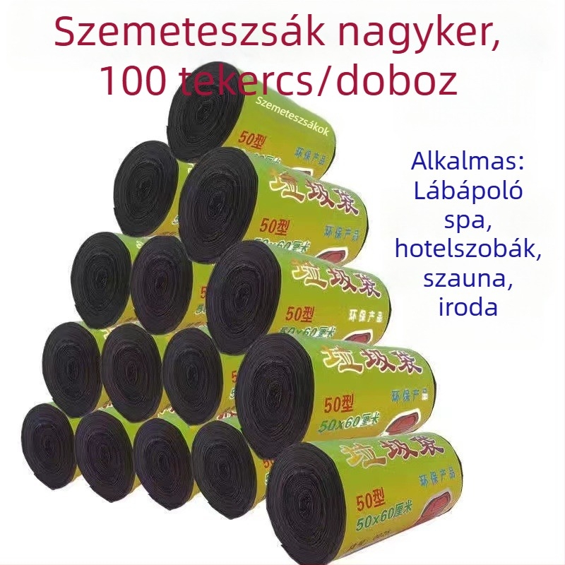Egyszer használatos szemeteszsákok otthoni és szállodai használatra, perforált, mellény-stílusú, megvastagított, 10 darabos csomag