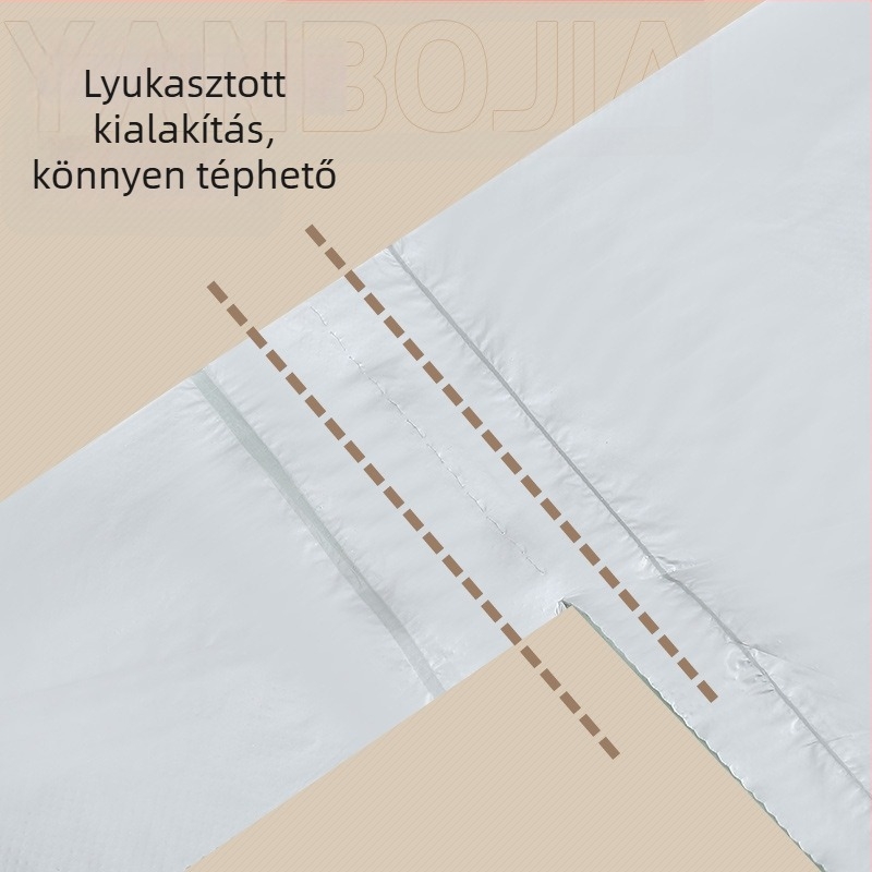 Mellény-stílusú, vastagított egyszer használatos szemeteszacskók, tekercses kiszerelés, háztartási használatra