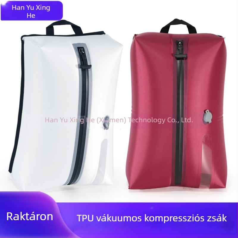 Elektromos pumpás TPU vákuumos tároló zsák, 17 L, vízálló és légmentes, poggyászhoz és utazási ruhák tárolásához