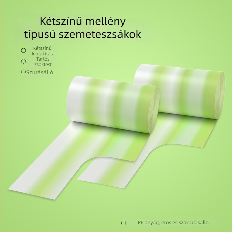 Meiliya mellény-stílusú szemeteszsákok, érintés nélküli nyitás, háztartási egyszer használatos, vastag, hordozható műanyag zacskók