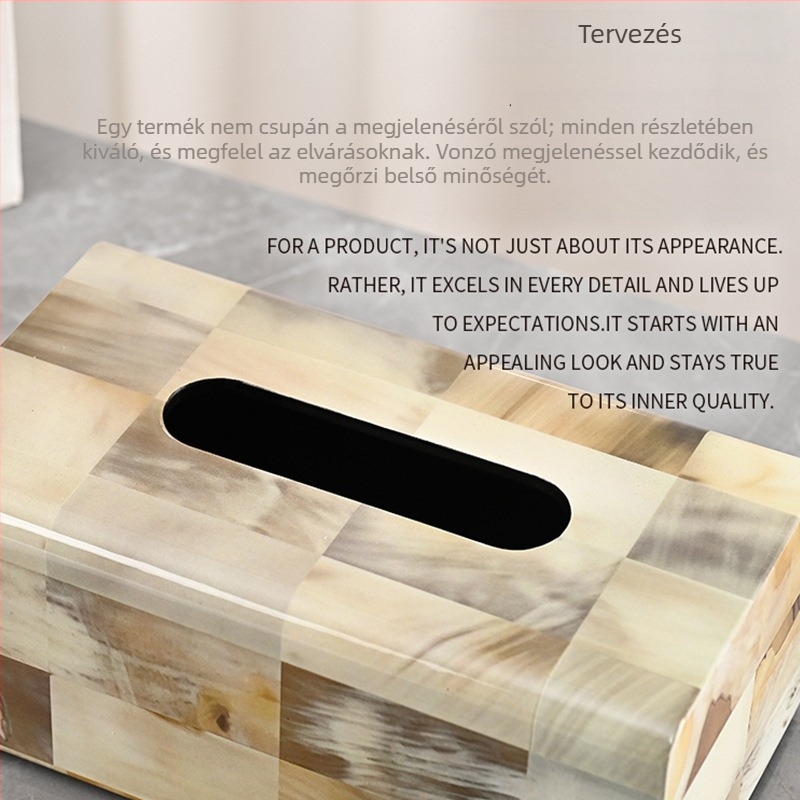 Fából készült papírzsebkendő tartó otthonra, hálószobába és a konyhába; asztali rendező, skandináv stílusú dekoráció, félig kézzel készült