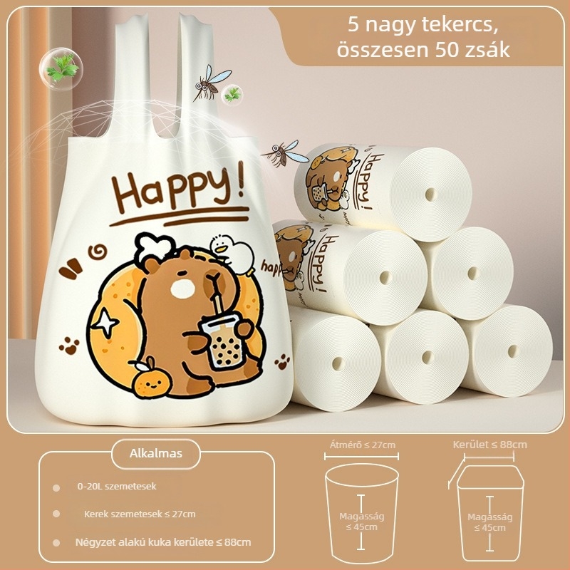 Capybara mellény egyszer használatos szemeteszsákok háztartási felhasználásra, PE anyag