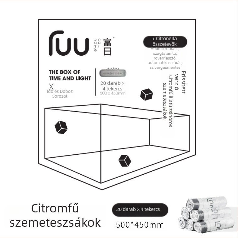 Nagy szemeteszsákok zsinórral otthoni, konyhai és autós használatra – vastagított és tartós