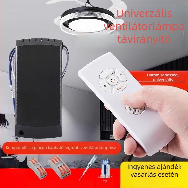  Univerzális vezeték nélküli távirányító mennyezeti ventilátorhoz és lámpához – rejtett telepítés, sebességszabályozás és időzítés