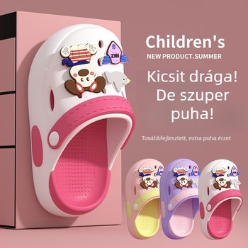 Gyerekeknek készült nyári EVA papucs, zárt orral, puha talppal és csúszásmentes talppal, 1-12 éves korig