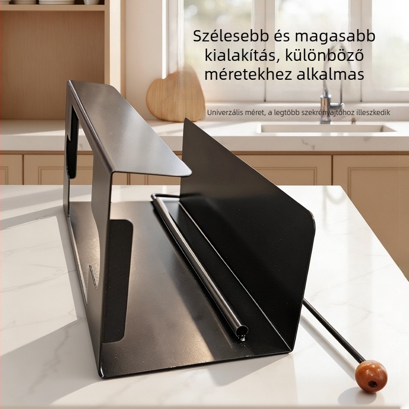 Diófából készült konyhai szalvétatartó és nedves törlőkendő tároló, felakasztható szekrénnyel