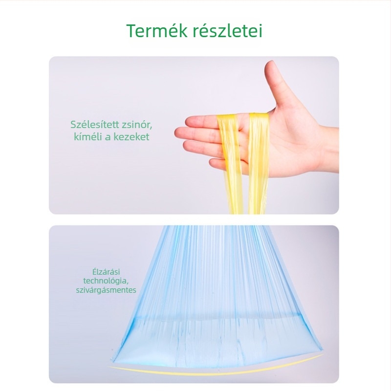 Bright and Clean húzós szemeteszsákok, vastagabb anyagúak, szakadásállóak, háztartási szelektív hulladékgyűjtéshez