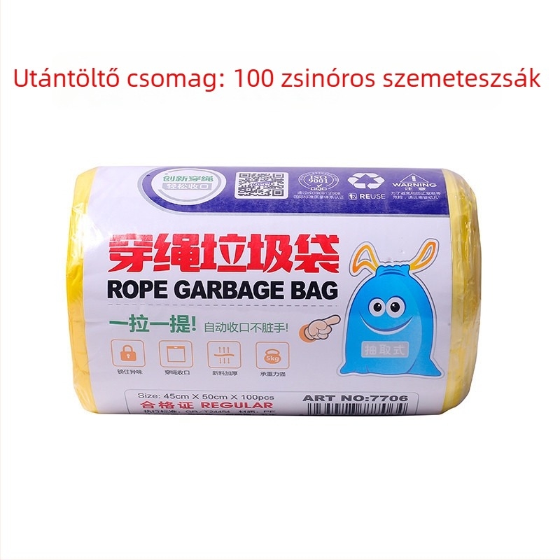 Bright and Clean húzós szemeteszsákok, vastagabb anyagúak, szakadásállóak, háztartási szelektív hulladékgyűjtéshez
