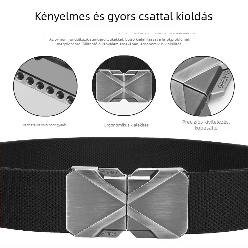 Szövött univerzális öv gyorskioldó csattal, ötvözetes csattal, kültéri taktikai öv, sportos stílus