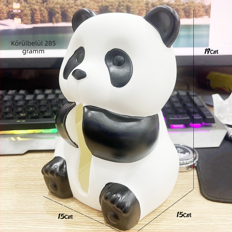 Panda papírzsebkendő tartó epoxi bevonattal – tartós, aranyos dekor a nappaliba és otthoni tároláshoz