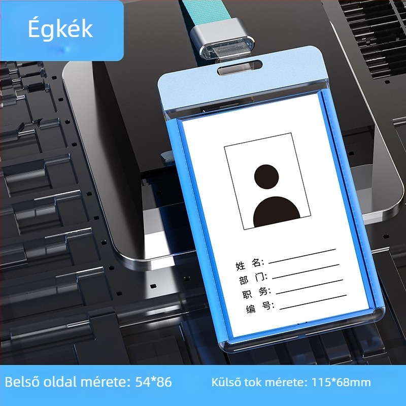 Kiváló minőségű alumíniumötvözetből készült munka jelvény, egyoldalú akril jelvény, átlátszó kártyatartó
