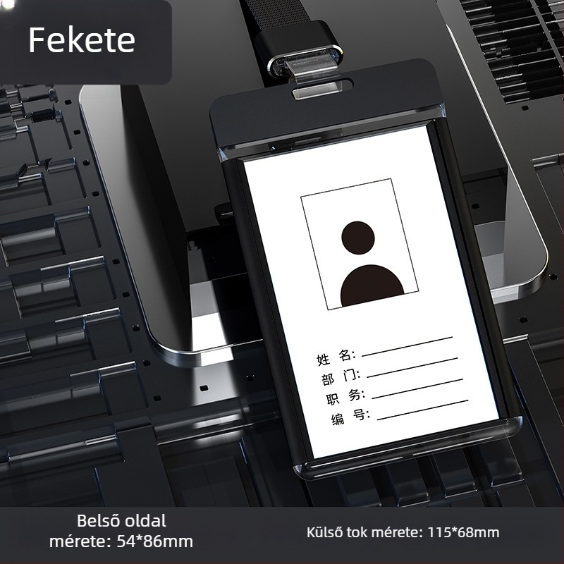 Kiváló minőségű alumíniumötvözetből készült munka jelvény, egyoldalú akril jelvény, átlátszó kártyatartó