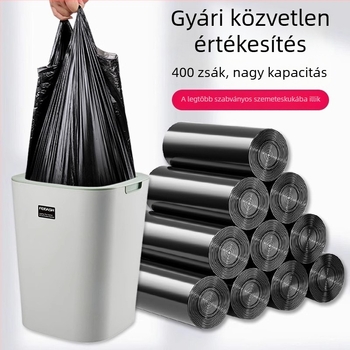Fekete szemeteszsákok, ellenállóak, nagy méretűek, fogantyúval, extra vastag, műanyag konyhai hulladékhoz, 100 darabos csomag, otthoni és kollégiumi használatra