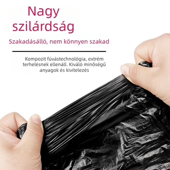 Fekete szemeteszsákok, ellenállóak, nagy méretűek, fogantyúval, extra vastag, műanyag konyhai hulladékhoz, 100 darabos csomag, otthoni és kollégiumi használatra