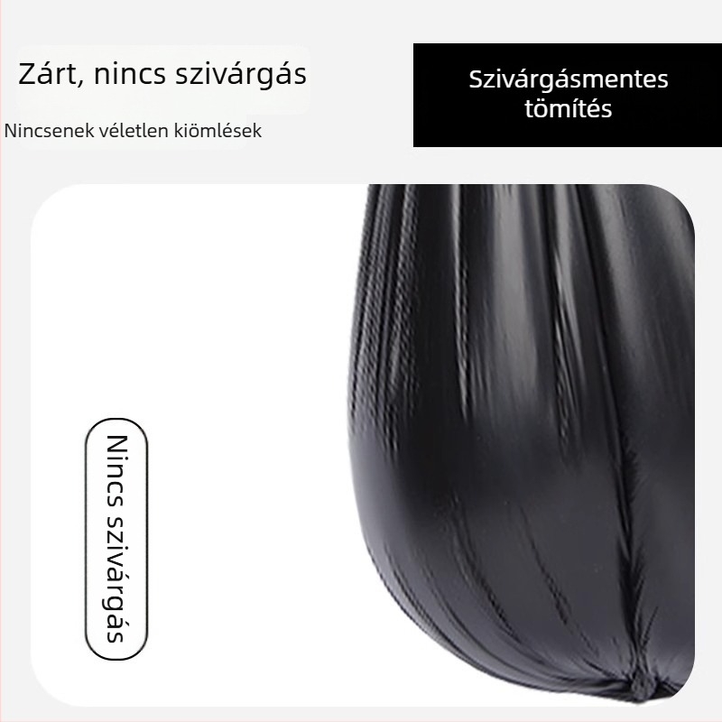 Fekete szemeteszsákok, ellenállóak, nagy méretűek, fogantyúval, extra vastag, műanyag konyhai hulladékhoz, 100 darabos csomag, otthoni és kollégiumi használatra