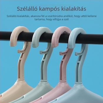 8-klipszes műanyag ruhafogas, szélálló kialakítás, gyermekklipszekkel, többklipszes ruhaszárító