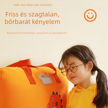 Gyerekek részére tárolótáska paplan és ruházat tárolására, vízálló, nedvességálló, kocka alakú, Oxford anyagból, fogantyúval