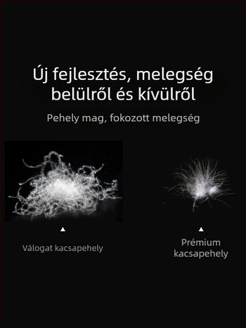 Férfi téli ing, pehelytöltéses, egyszínű, fleece-béléssel, vastag, lazán szabott, hosszú ujjú