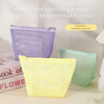 Háromszög alakú hálós kozmetikai táska, nagy kapacitású, hordozható nőknek