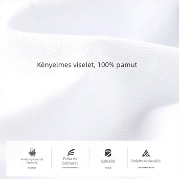 Férfi 100% pamut V-nyakú póló nyárra, karcsú szabás, egyszínű, mindennapi viselet, koreai stílus