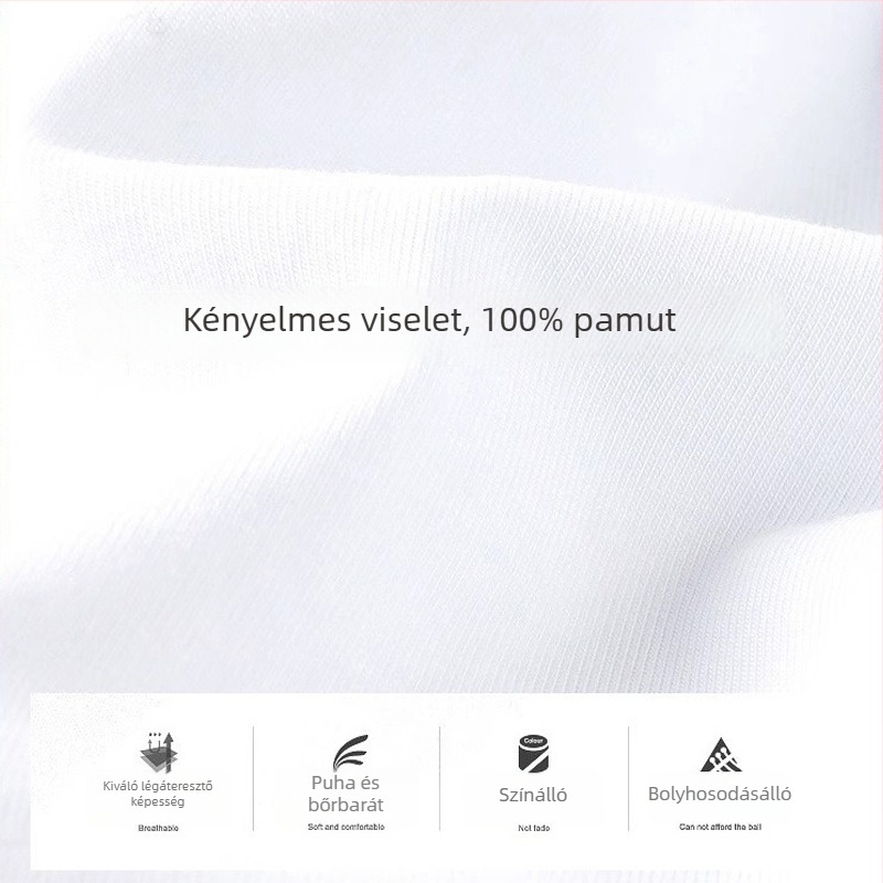 Férfi 100% pamut V-nyakú póló nyárra, karcsú szabás, egyszínű, mindennapi viselet, koreai stílus